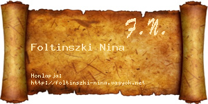 Foltinszki Nina névjegykártya